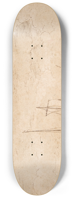 Pieter Mulier the Elder - Beach Scene with Boats 8.25 inch art skate deck