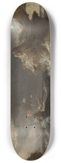 Pieter Mulier the Elder - Storm at Sea 8.25 inch art skate deck