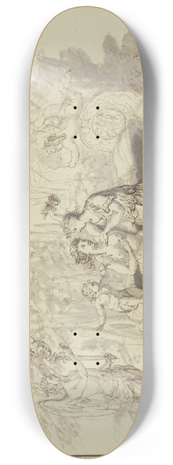 Pieter Tanj - Liebespaar mit Genius und Putten 8.25 inch art skate deck