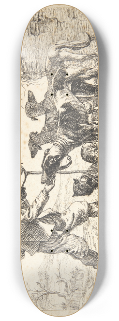 Pieter van Laer - Jger med syv hunde 8.25 inch art skate deck