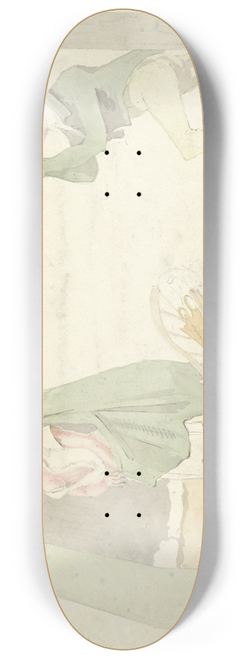 Pieter van Loon - Knielende man voor ontklede vrouw 8.25 inch art skate deck