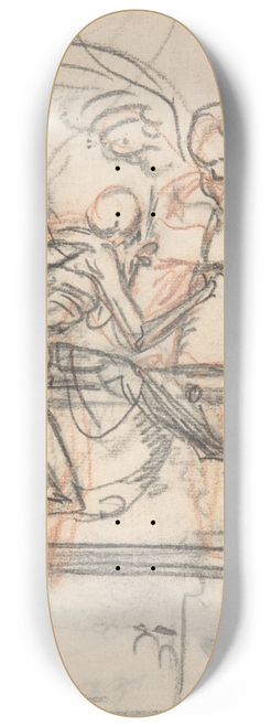 Pieter Verbruggen the Younger - Design for a sepulchral monument with an allegory of Time 8.25 inch art skate deck