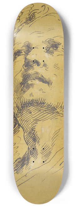 Pietro Antonio Novelli - Head of a Man Looking Up 8.25 inch art skate deck
