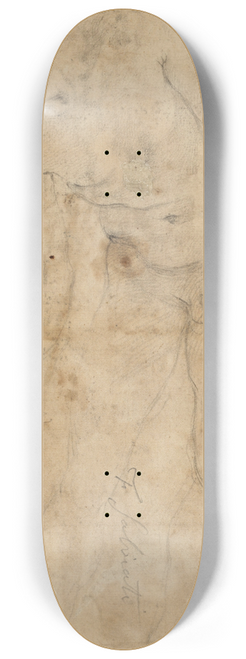 Prospero Fontana - Study of a nude male youth, and a small study of a putto 8.25 inch art skate deck