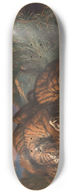 Raden Saleh - Kmpfende Tiger 8.25 inch art skate deck