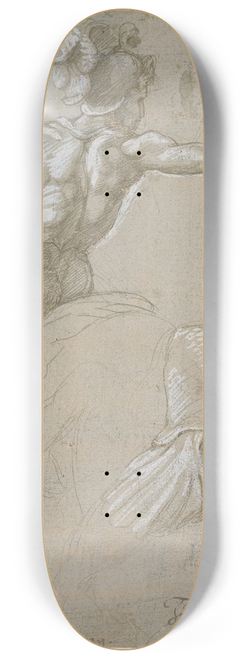 Raphael - Study of a Warrior on Horseback 8.25 inch art skate deck