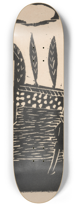 Raymond McIntyre - Landscape with two figures 8.25 inch art skate deck