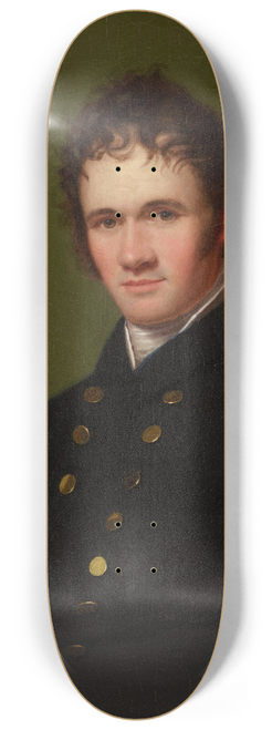 Rembrandt Peale - Portrait of Commander Lewis Warrington 8.25 inch art skate deck