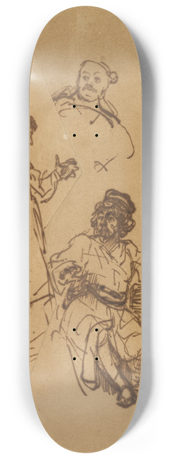 Rembrandt van Rijn - Joseph in Prison Interpreting the Dreams of Pharoahs Baker and Butler 8.25 inch art skate deck