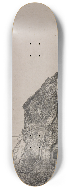 Rembrandt van Rijn - Landscape with a Cottage and a Large Tree 8.25 inch art skate deck