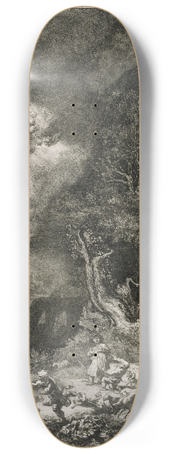 Rembrandt van Rijn - The Angel Appearing to the Shepherds 8.25 inch art skate deck