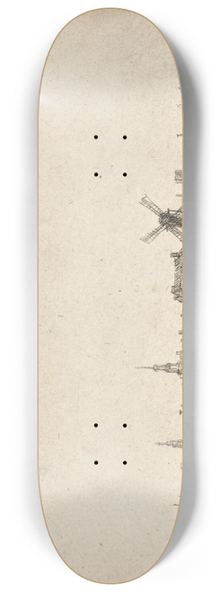 Rembrandt van Rijn - View of Amsterdam from the Kadijk 8.25 inch art skate deck