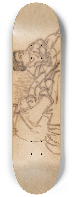 Rembrandt van Rijn - Woman Seated on the Ground with Two Children 8.25 inch art skate deck