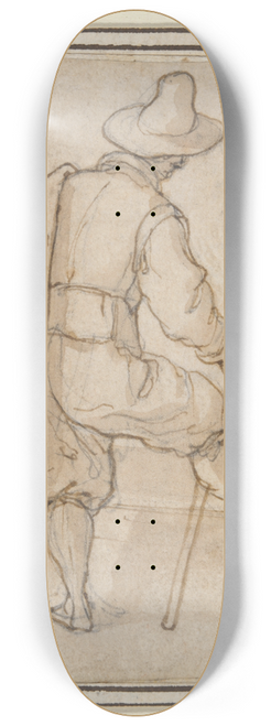 Remigio Cantagallina - Man Standing, seen frombehind 8.25 inch art skate deck