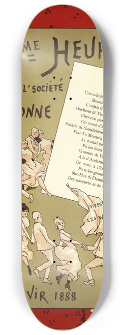 Armand Rassenfosse - XXIIme Heureie de lSocit wallonne. Menu du vingt-et-unime banquet de la Socit de langue et de littrature wallonnes du 7 janvier 1888 8.25 inch art skate deck