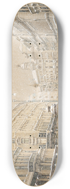 Richard Moser - Graben in Vienna at snow flurry 8.25 inch art skate deck