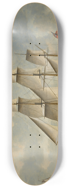 Robert Dodd - The East Indiaman Delaford, In Two Positions,Passing Deptford, The Royal Hospital At Greenwich Beyond 8.25 inch art skate deck
