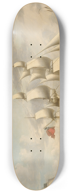 Robert Dodd - Three Views of Amity Hall With a View of Dover and the White Cliffs 8.25 inch art skate deck