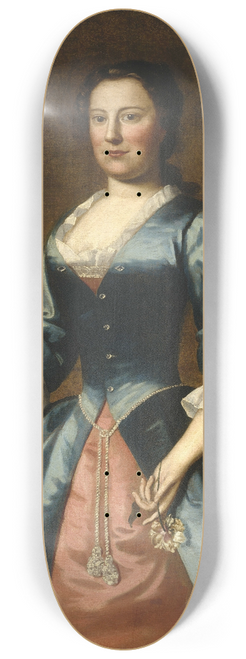 Robert Feke - Portrait of Mrs. Samuel McCall, Sr. 8.25 inch art skate deck Robert Feke - Portrait of Mrs. Samuel McCall, Sr. 8.25 inch art skate deck