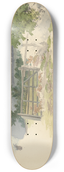 Robert Hills - A Gate Reflected in a Pool 8.25 inch art skate deck