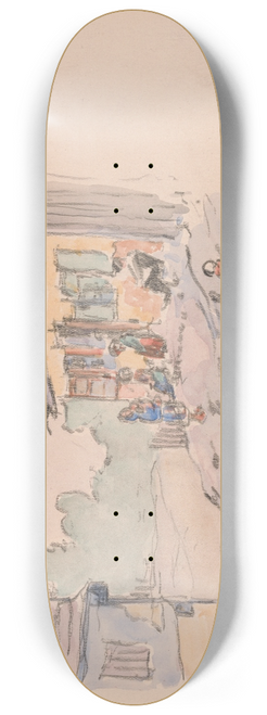 Robert Polhill Bevan - Family Gathered on a Porch, Opatow Kielecki, Poland 8.25 inch art skate deck