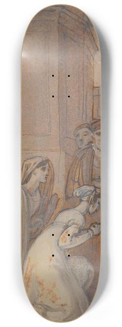Robert Smirke - Isabella and Mariana Kneeling Before the Duke 8.25 inch art skate deck