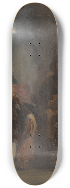 Robert Smirke - Man Seated while Speaking to a Soldier Who is Standing 8.25 inch art skate deck