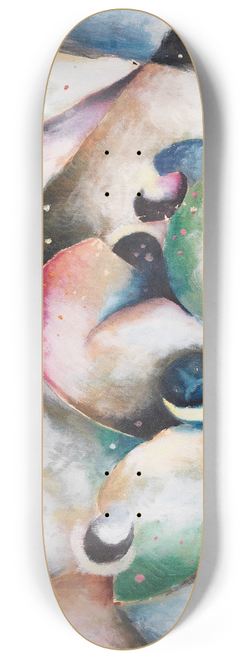 Arnold Topp - Schlafende Gestalten in nchtlicher Gebirgslandschaft 8.25 inch art skate deck