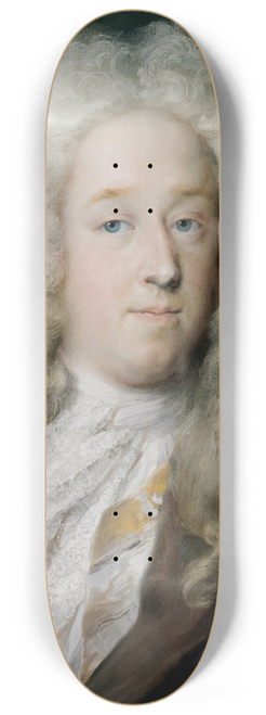 Rosalba Carriera - A Gentleman In A Gold Patterned Coat And Violet-Brown Cape 8.25 inch art skate deck