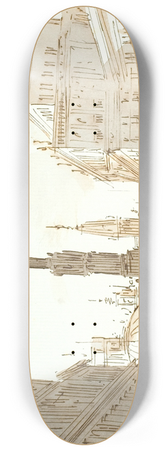 Aron Wallick - Trappe med sjle omgivet af paladser og kirker 8.25 inch art skate deck