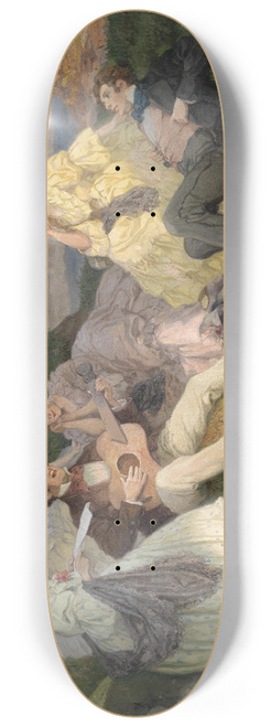 Rudolf Alfred Hger - Frhliche Sangesrunde mit einer Donaulandschaft 8.25 inch art skate deck