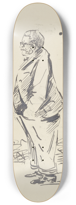 Rudolf Gudden - Profile of an elderly man 8.25 inch art skate deck