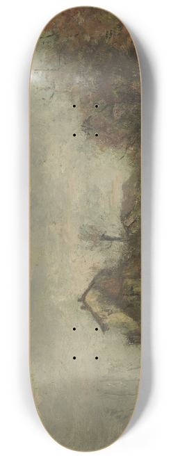 Rudolf Hckner - Husergruppe in Landschaft 8.25 inch art skate deck
