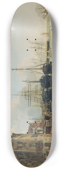 Rudolf von Alt - Ansicht der Strada Nuova gegen die Giardini Pubblici in Venedig 8.25 inch art skate deck
