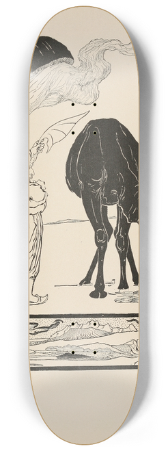 Rudyard Kipling - Djinn guiding the magic with his magic fan 8.25 inch art skate deck