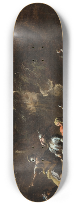 Salvator Rosa - Scene from Greek history; Thales causing the river to flow on both sides of the Lydian army 8.25 inch art skate deck