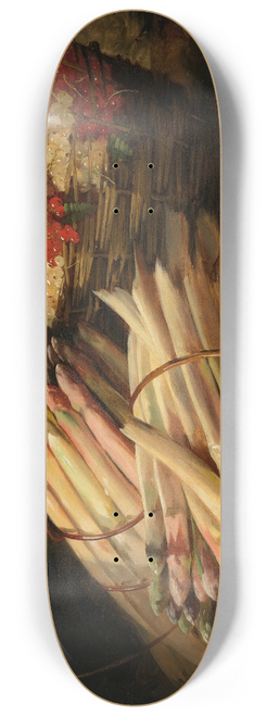 Arthur-Alfred Brunel de Neuville - Nature morte aux asperges et groseilles sur un entablement de pierre 8.25 inch art skate deck