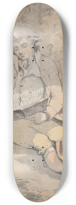 Samuel Alken - P. Wilkinson Esq. Sitting Under the Shade of an Oak Learning to Whistle 8.25 inch art skate deck