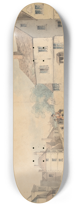 Samuel Howitt - A Coach and Four Passing Through Chippenham, Wiltshire 8.25 inch art skate deck