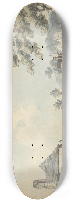 Samuel Howitt - The Toll-house with a Coach Crossing the Bridge 8.25 inch art skate deck