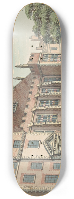 Samuel Ireland - North Front of Temple Hall 8.25 inch art skate deck
