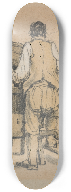 Samuel Prout - A Laborer Seen From Behind Operating a Machine 8.25 inch art skate deck
