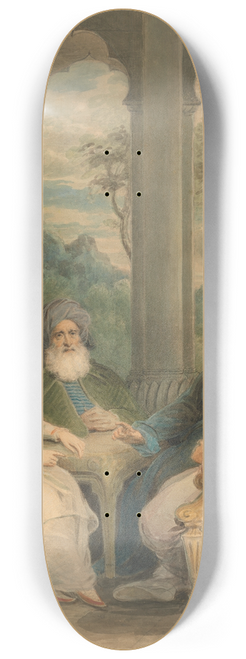 Samuel Shelley - Prince Rasselas and His Sister Conversing in Their Summer Palace on the Banks of the Nile 8.25 inch art skate deck
