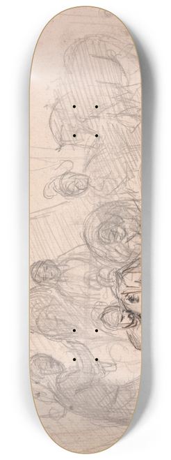 Sawrey Gilpin - Armored men attending a fallen horse 8.25 inch art skate deck