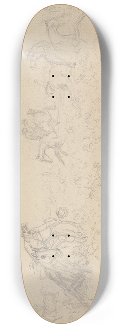 Sawrey Gilpin - Hunt Followers and Hounds Moving to Right Through Undergrowth 8.25 inch art skate deck