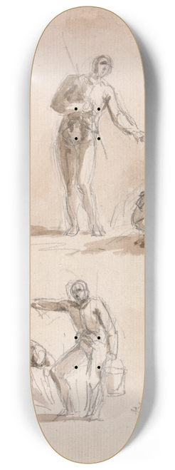 Sawrey Gilpin - Studies of figures in several different positions 8.25 inch art skate deck