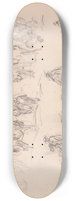 Sawrey Gilpin - Studies of figures on horses, cattle at lower left 8.25 inch art skate deck