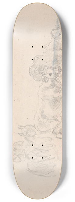 Sawrey Gilpin - Study of cattle with a calf in foreground 8.25 inch art skate deck