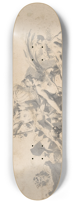 Sebastiano Galeotti - Bacchus and Ceres Attended by Putti and a Marine Deity 8.25 inch art skate deck