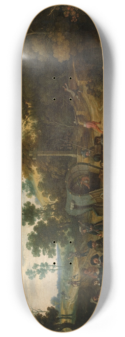 Sebastian Vrancx - Landscape with Travellers Attacked by Robbers 8.25 inch art skate deck